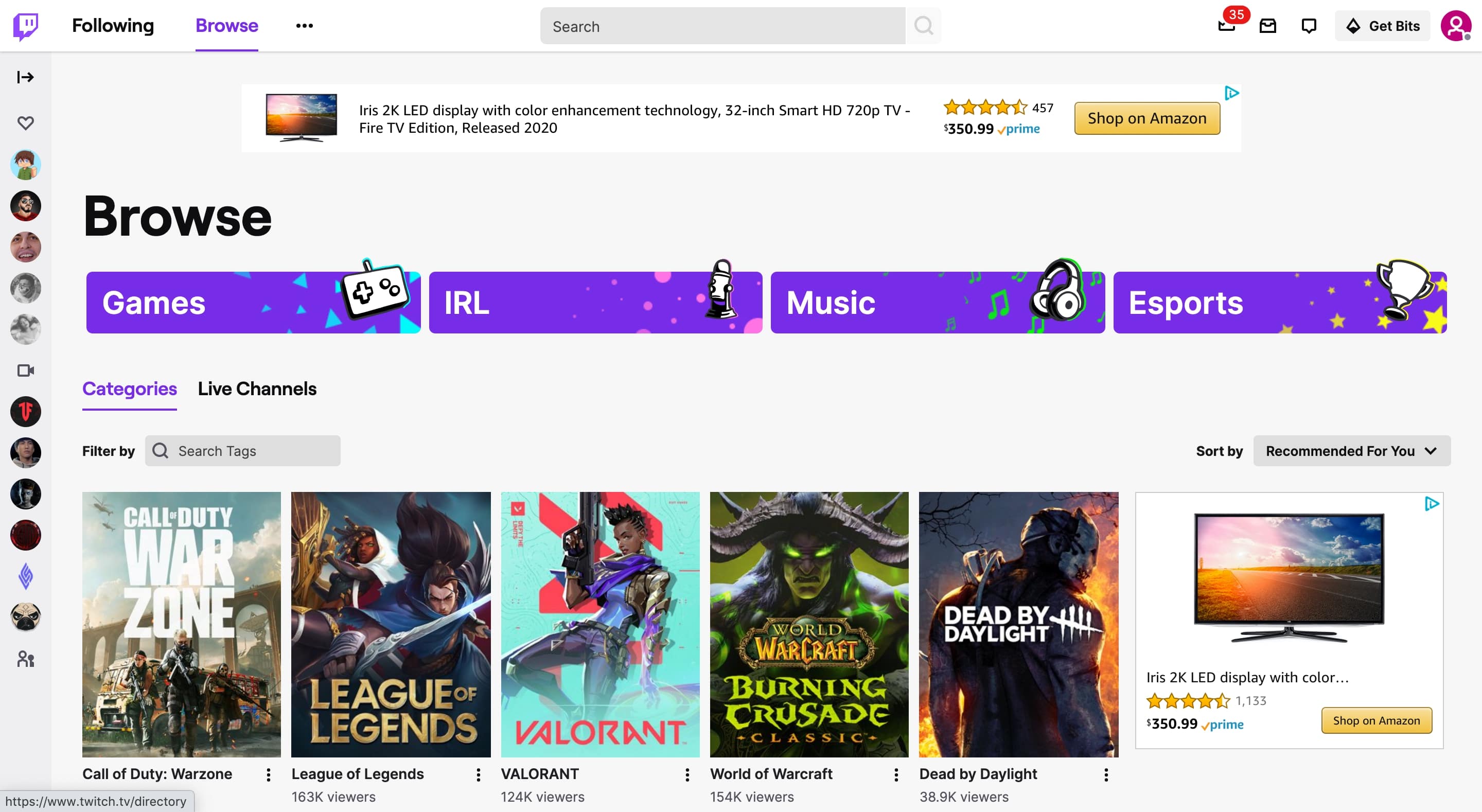 Sponsored Display Ads on Twitch