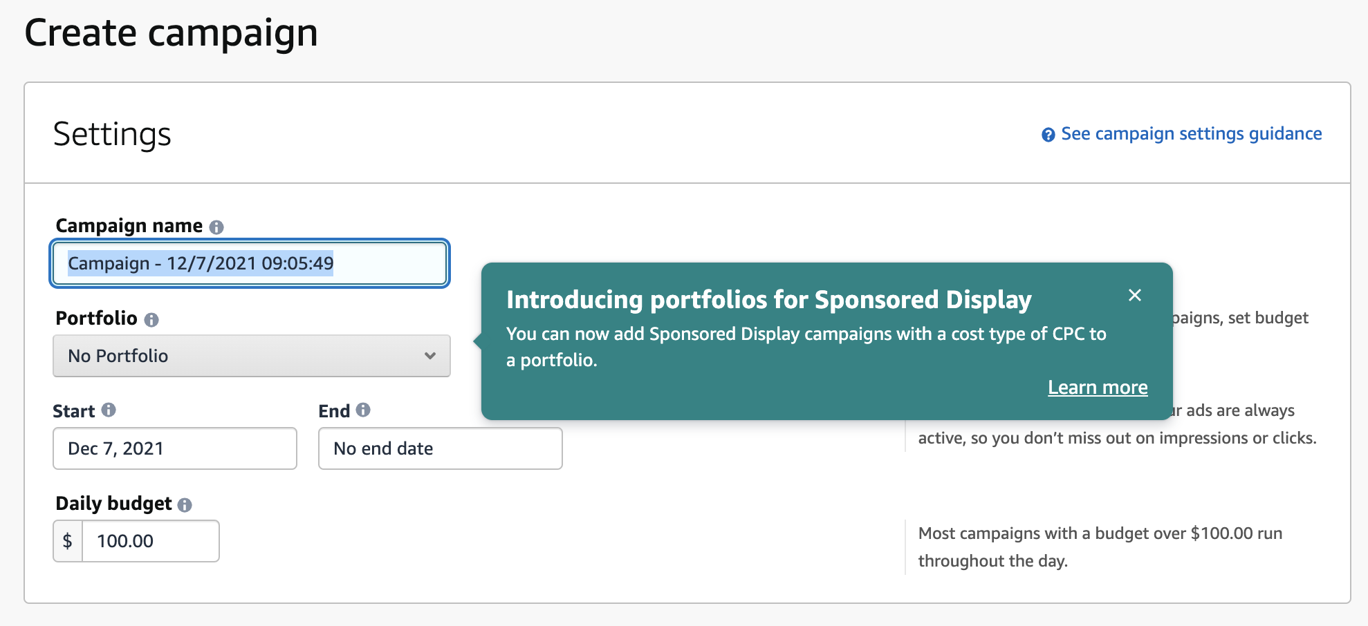 Sponsored Display portfolios EN