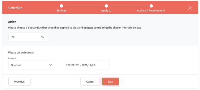 Schedule im BidX Tool