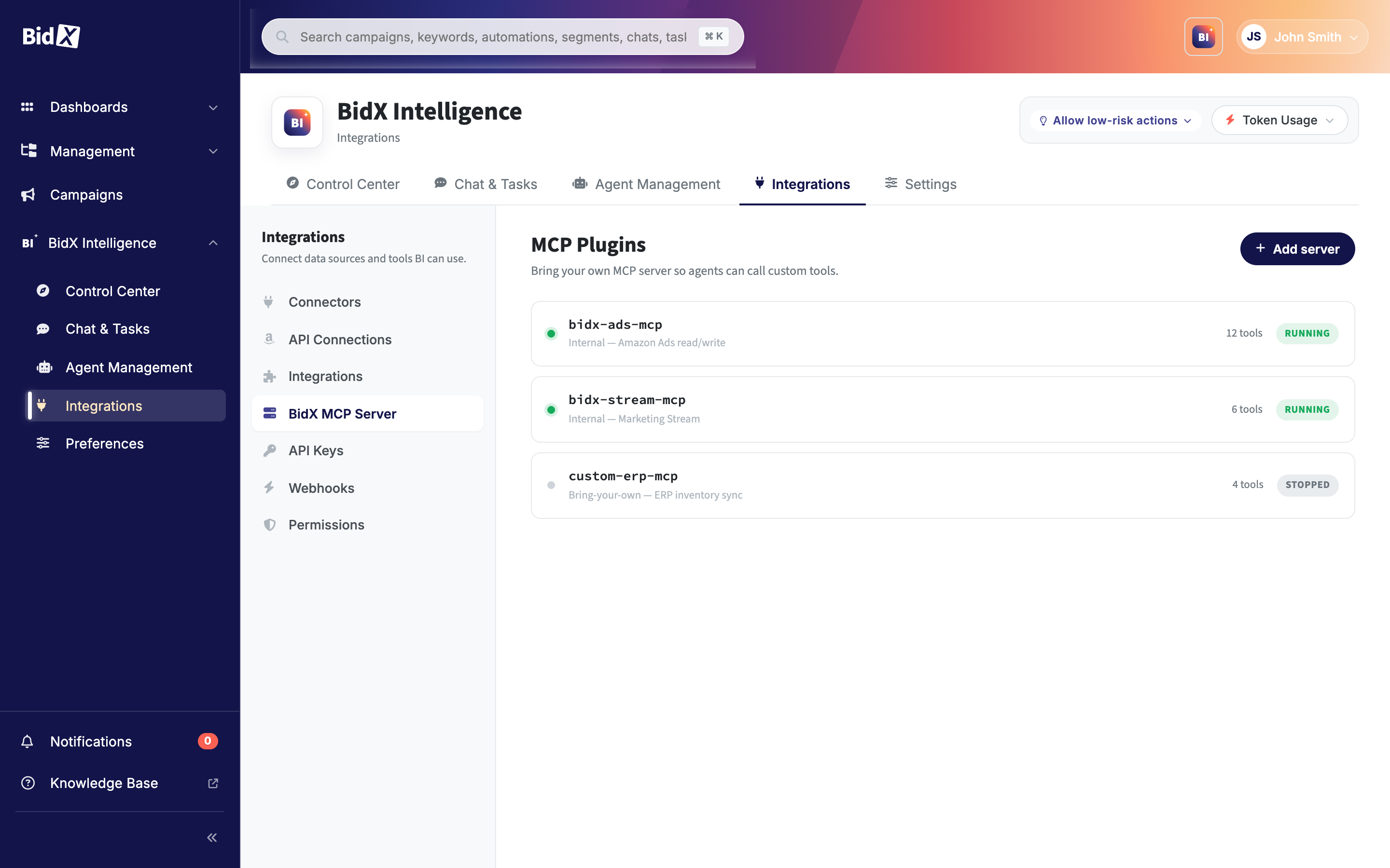 MCP servers in BidX Intelligence